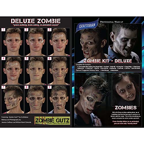 Zombie Makeup Kit - Professional Theatrical Face Paint & Effects for Costume & Halloween