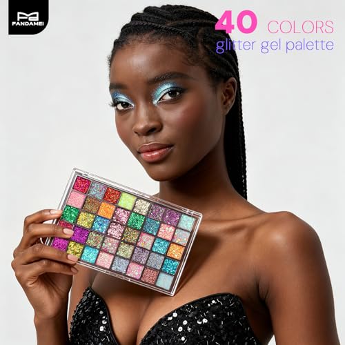 Face Glitter Rhinestones Kit with 40 Colors, Pearls & Glue for Face & Nails