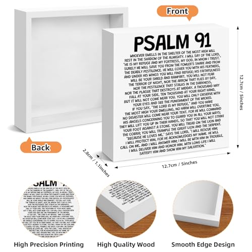 Bible Verse Wooden Plaque Sign for Home & Office Decor - Christian Gift, 5x5 Inches