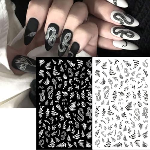 Multicolor Gothic Nail Stickers 3D Self-Adhesive Halloween Nail Art Decals