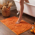Fall Pumpkin Bath Mat 20x32 Inches - Harvest Orange Bathroom Rug with Anti-Slip Backing, Rectangular