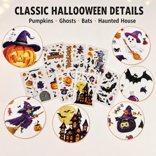 Halloween Window Clings Decorations with Ghost Pumpkin Bat - Halloween