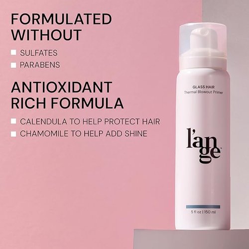 L'ANGE HAIR Glass Hair Heat Protectant Spray - Anti-Frizz Blow Dry Mist | Lightweight Thermal Protection, 5 fl oz, 2-Pack