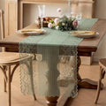 Sage Green Lace Table Runner - Rustic Boho Wedding Vintage 18 x 106 with Variation: Green