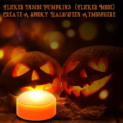 7LinRay 4 Pack Pumpkin Lights with Remote - Orange LED Jack-O-Lanterns