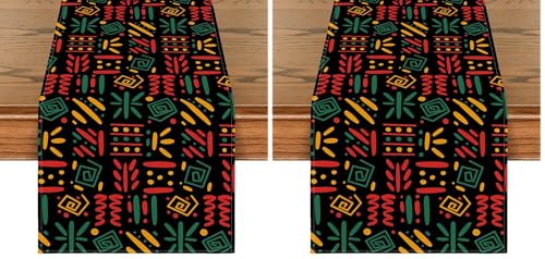African Tribal Juneteenth Table Runner 13 x 72 Inch Pack of 2 Home Decor