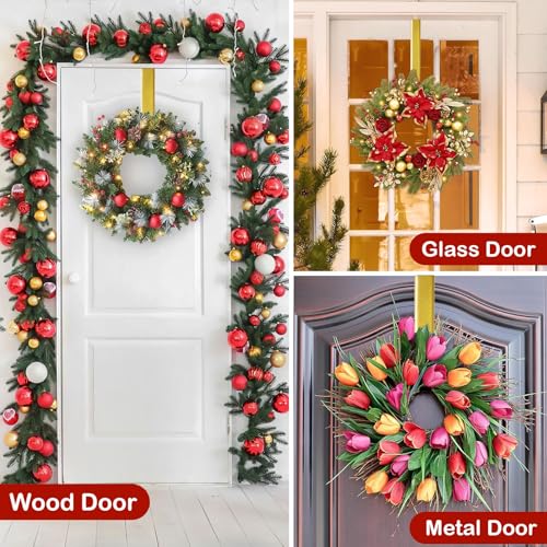Gold Wreath Hanger - Adjustable Over Door Christmas & Holiday Decorations