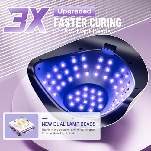 268W UV LED Nail Lamp for Gel Nails with Touch Screen, Quick Drying, Professional Manicure Light