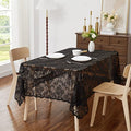 LinenZone 60x120 Oblong Black Tablecloth - Rustic Fabric for Weddings & Events - Variation: Black / 120" x 60"