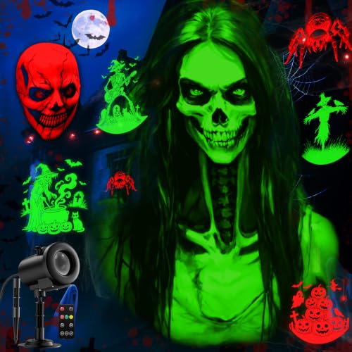 12 in 1 Halloween & Christmas Outdoor Projection Lights - 3D Dynamic Holiday Decorations
