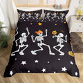 Halloween Skull Duvet Cover Set for Kids & Teens - Twin Size, Multi 111 Variation