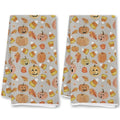 Halloween Candy Corn & Pumpkin Kitchen Hand Towels - 2PCS Fall Decor
