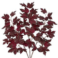 Burgundy Fall Maple Leaf Stems 3-Pack Artificial Autumn Leaves for Home Decor