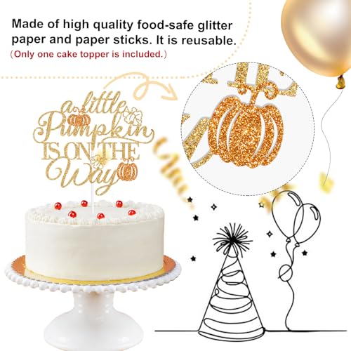 Autumn Pumpkin Baby Shower Cake Topper - Fall Themed Celebration Decoration