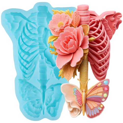 Halloween Skeleton Fondant Mold Butterfly Flower Silicone Mold - Style E