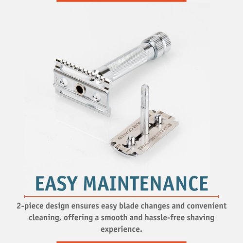 Merkur Mk34c Double Edge Razor with Heavy Duty Short Handle