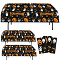 Halloween Plastic Tablecloth 3 Pack - Orange Pumpkin & Skeleton Party Decorations