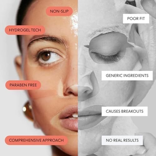 LOOPS Weekly Reset - Rejuvenating Hydrogel Face Mask for Youthful Glow - Hydrates, Refines & Reduces Puffiness - 1 Pc