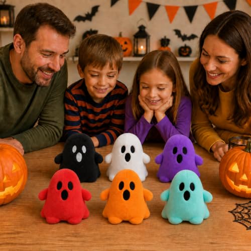 Halloween Plush Ghost Toys Set - 18 Soft Mini Decorations & Party Favors