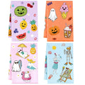 Halloween Skull Kitchen Towels Set - Funny Ghost Hand Towels, 4 Pcs Variation of Skull