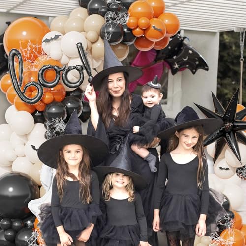 Halloween Little BOO Balloon Garland Arch Kit - Burnt Orange & Black 151 Pcs