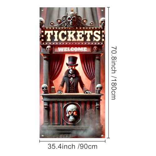 Halloween Door Banner Skeleton Boo 35x71 Inch Polyester - Fall Decor