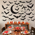 Halloween Bat Wall Decals Stickers Removable Moon Wall Decor - Black Variation