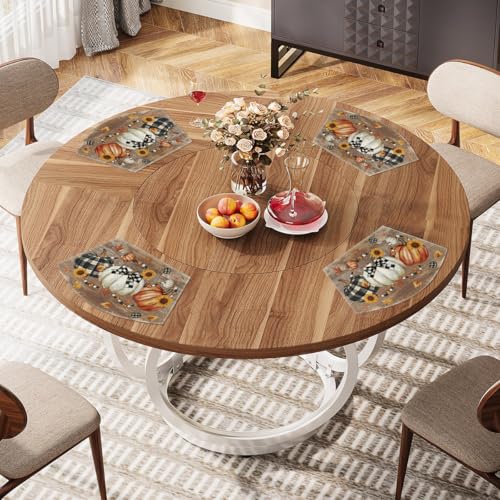 Wood Wedge Placemats Set of 4 - 12x18 Inch Fall Table Decor