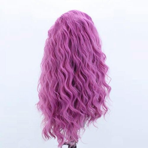 RONGDUOYI RDY Pink Long Body Wave Lace Front Wigs for Women with Free Part Synthetic Wig Pre Plucked Natural Hairline Glueless Heat Friendly Daily Wear Costume Party Wigs 24 Inches