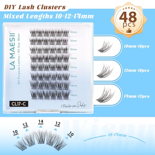 Wispy Lash Clusters - Natural Eyelash Clusters 17-C, Reusable & Soft