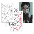 3PCS Halloween Face Gems Set - Spider Web Rhinestones for Women with Red, White, Black Variations