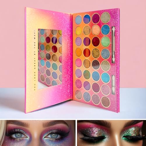 32 Colors Glitter Eyeshadow Palette for Face Body & Festival Makeup