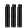 Lil Ray 8ML Perfume Travel Refillable Atomizer Bottles (3pcs) Mini Portable Cologne Spray Dispenser (Matte Black)