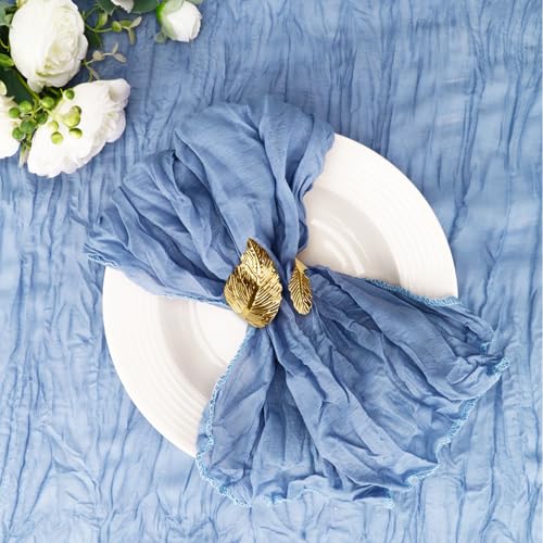 50 Pack Dusty Blue Cheesecloth Napkins 20x20 Inch Rustic Table Decor Set of 50
