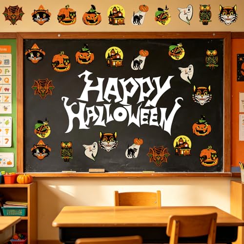 50Pcs Halloween Cardboard Cutouts Set for Party Decor, Home & Classroom