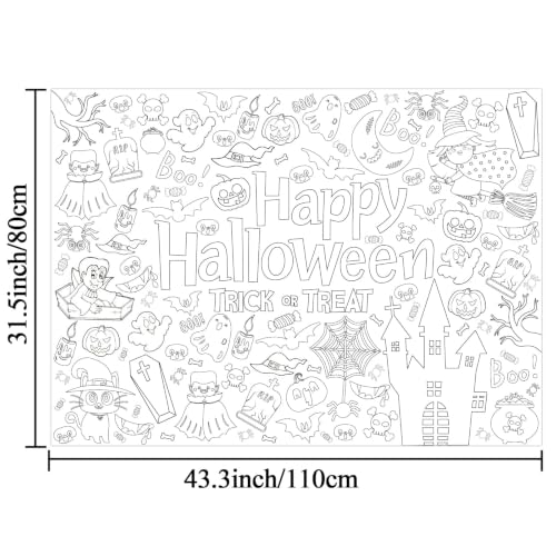 Halloween Coloring Poster Giant Tablecloth Sheets - Kids Party Craft & Activity Variation of THIS listing