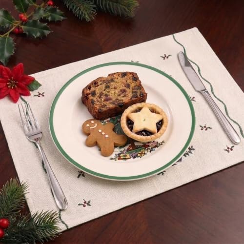 Holiday Placemat Set - 4 Pack, 19x13 Inches, Spode Christmas Tree Pattern