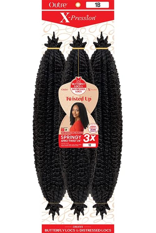 Outre X-Pression - Twisted Up - Springy Afro Twist 24" 3X (5 Pack, DARK BROWN 2)