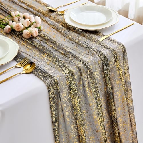 Black 10FT Shimmering Gauze Table Runner for Wedding & Party Decor - Variation of THIS listing