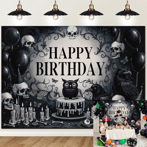 Halloween Photography Backdrop 7x5FT Gothic Style Birthday Banner
