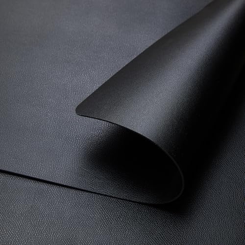 Black Faux Leather Placemats Set of 8 - Modern Dining Table Protectors