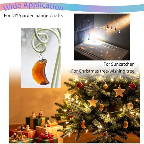 6pcs Amber Moon Charms Crystal Pendants for Windows & Home Decor - Suncatchers