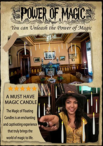 Warm White Floating Candles with Wand - Halloween Decor 20 PCs