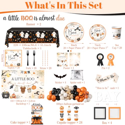 Halloween Baby Shower Decorations Set - Fall Theme Party Supplies for Boys & Girls