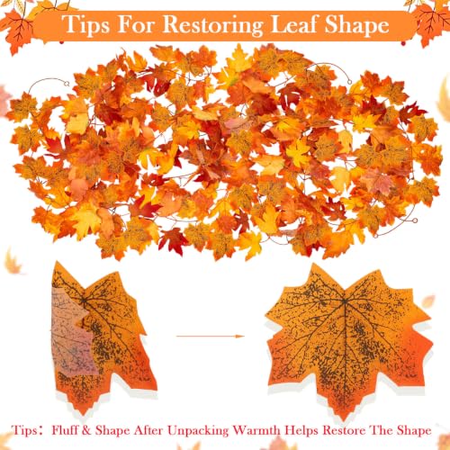 Fall Maple Leaf Garland Set - 26.2 Ft Autumn Decor with 4 Garlands