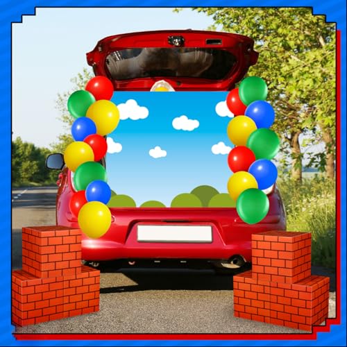 Halloween Car Decoration Kit Video Game Theme Trunk or Treat Party Supplies - 27 pcs