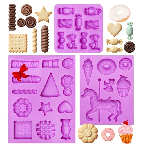 Ice Cream Chocolate Silicone Molds for Cake Decoration & Candy Making - Purple (M351)