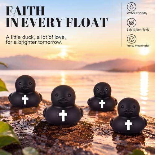 30 Pcs Christian Rubber Ducks with Cross - Faith-Inspired Halloween Party Favors