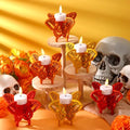 12 Pcs Day of The Dead Butterfly Candle Holders - Wooden Mexican Party Decor