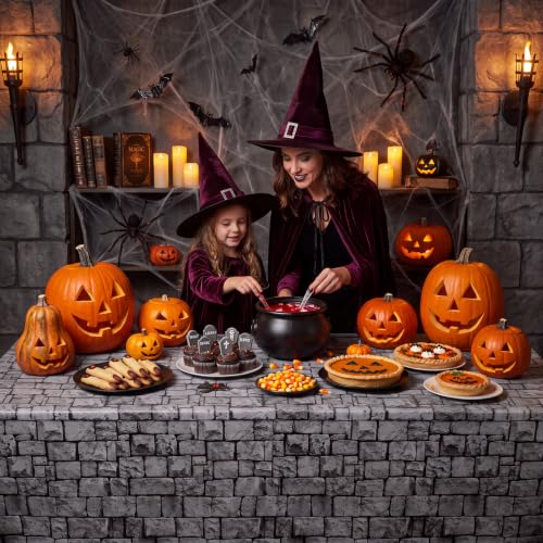 Stone Wall Plastic Tablecloth 100 Ft x 54 Inch - Medieval Castle Backdrop Variation of Stone Wall